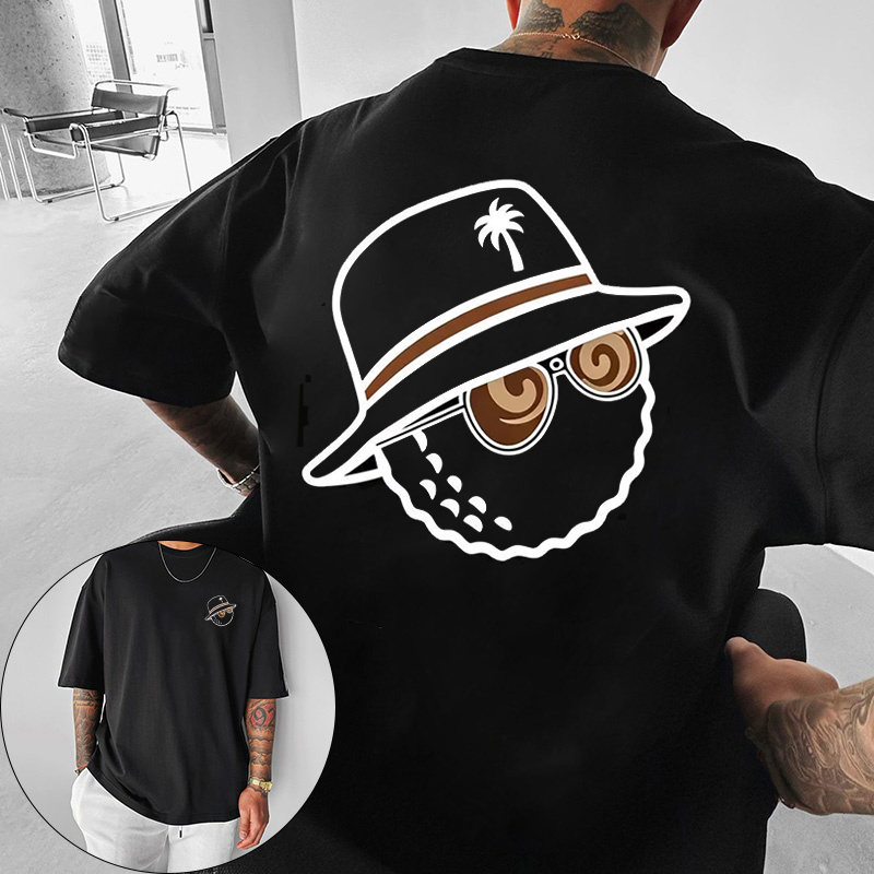 Streetwear Brand Shirts - تي شيرت عصري للجنسين بطباعة قبعة